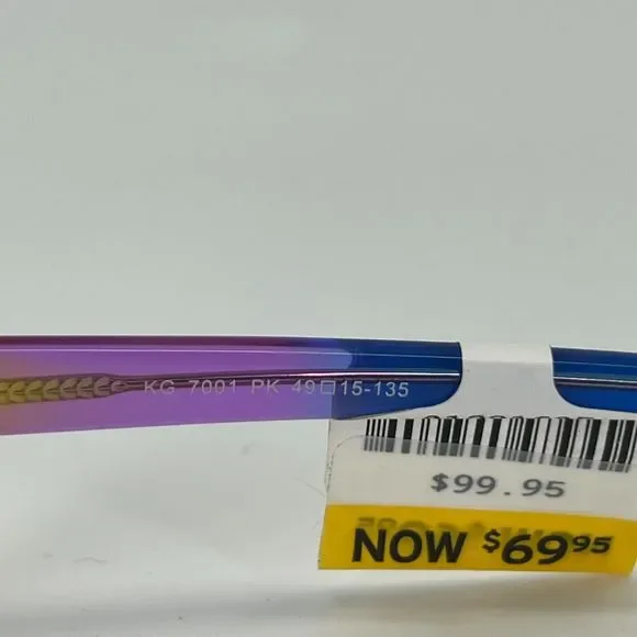 Indi KG 7001 PK Eyeglasses Frames Blue Purple Orange Square Striped 49-15-135 - Picture 8 of 10